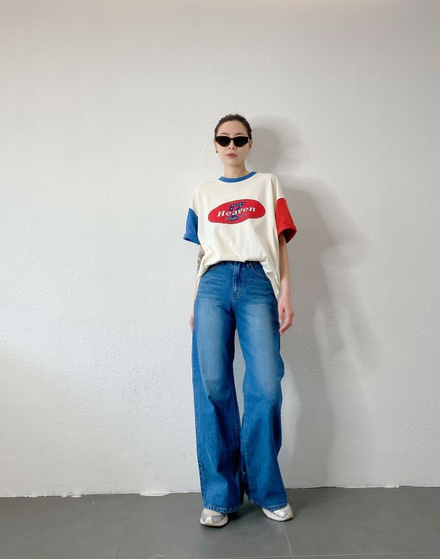 2 Tones Prtined Tee #250303